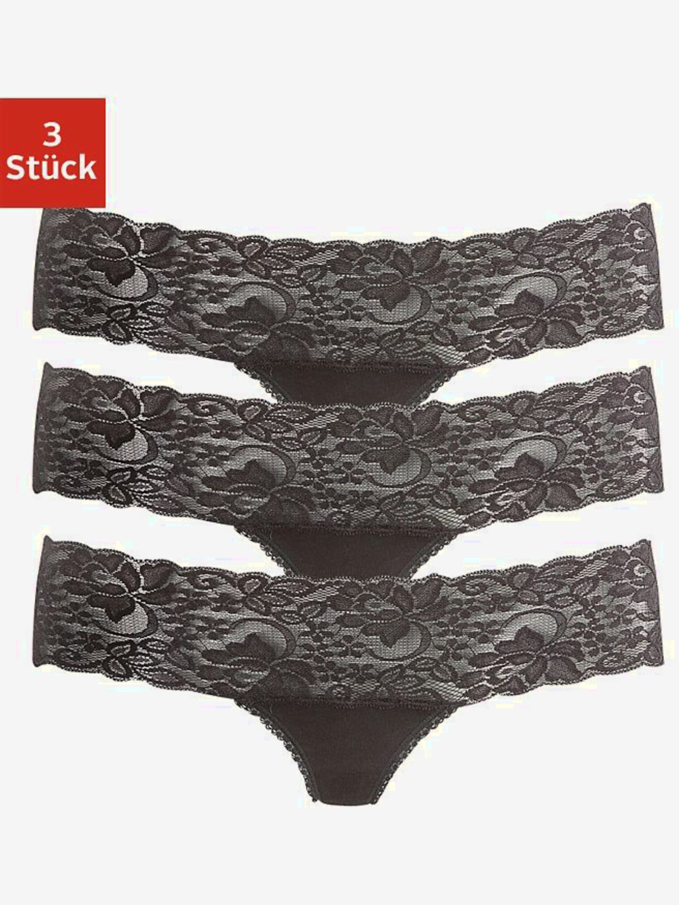 Lot de 3 strings en dentelle vivance
