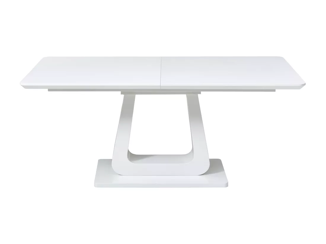 Table à manger extensible 6 à 8 personnes en MDF - Blanc laqué - LAZINEO