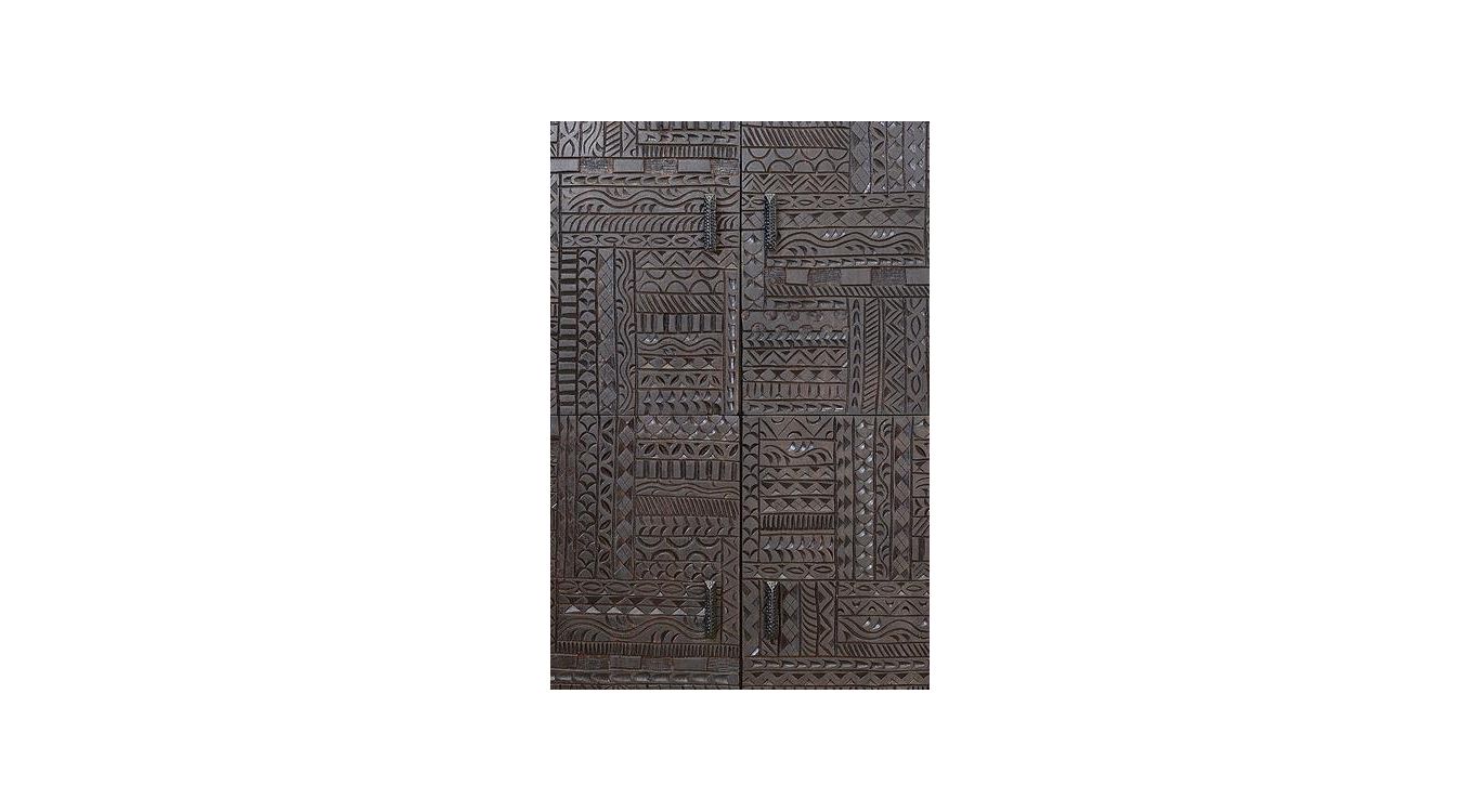 Bahut bois, fer marron 90x40x176cm - bois-fer