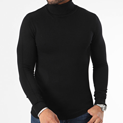 Lot De 2 Pulls Col Roulé Noir Gris Chiné