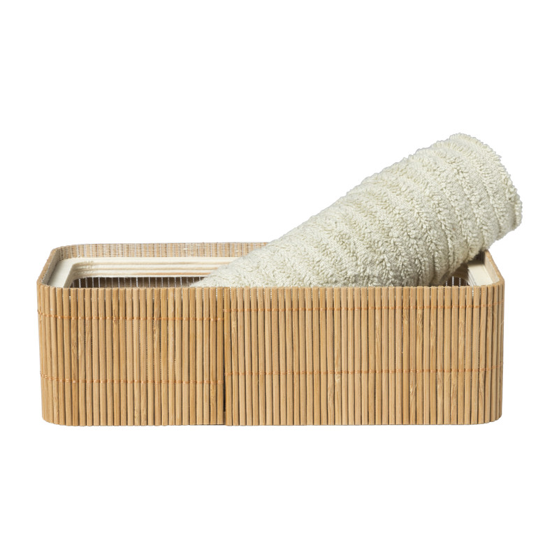 Bamboe kistje met deksel Jesse - 6x20x10 cm - naturel