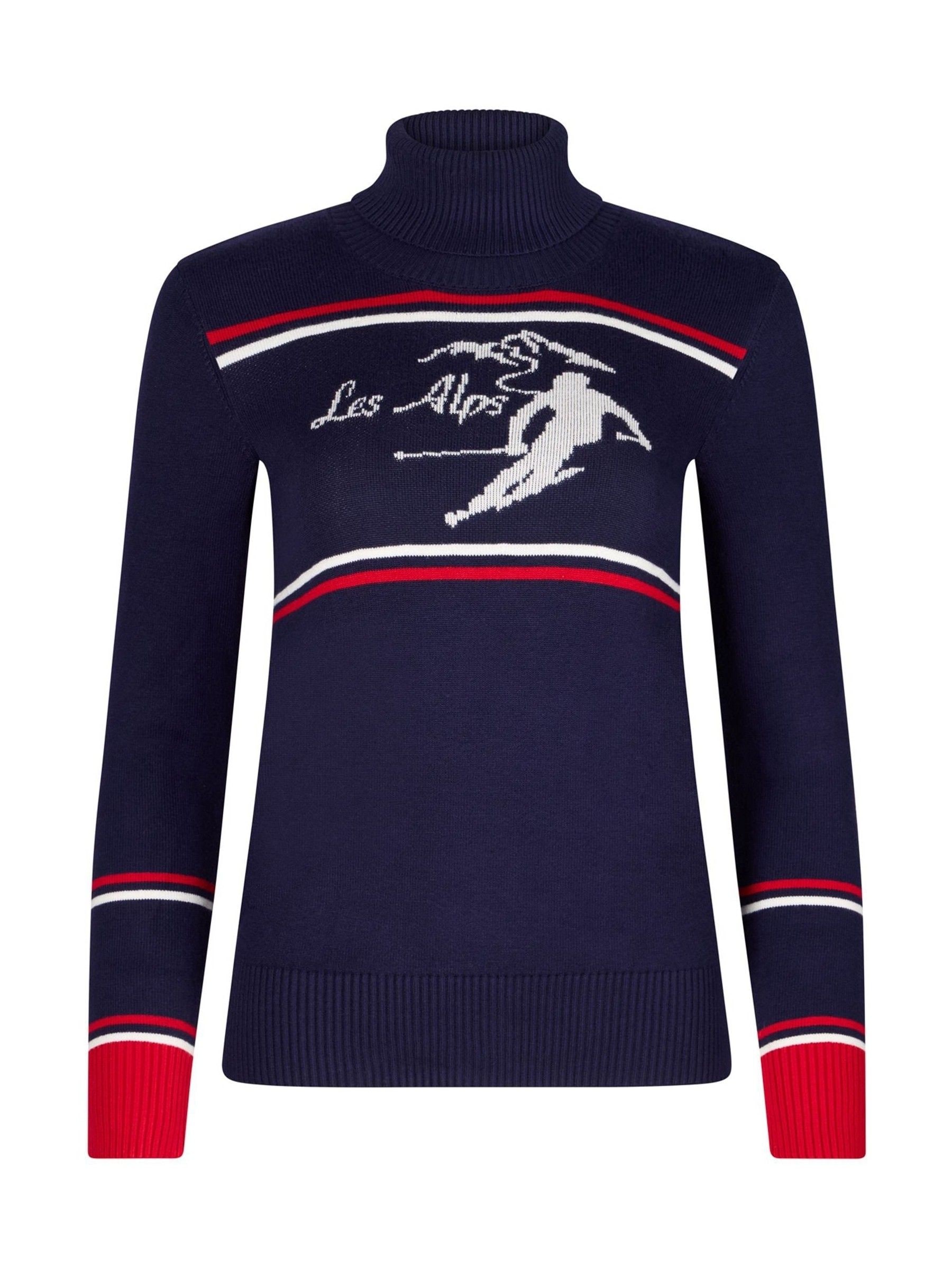 Crème licht - The Little Tailor 'Les Alps' Slim fit Crème lichte ski-Kerstmis Trui