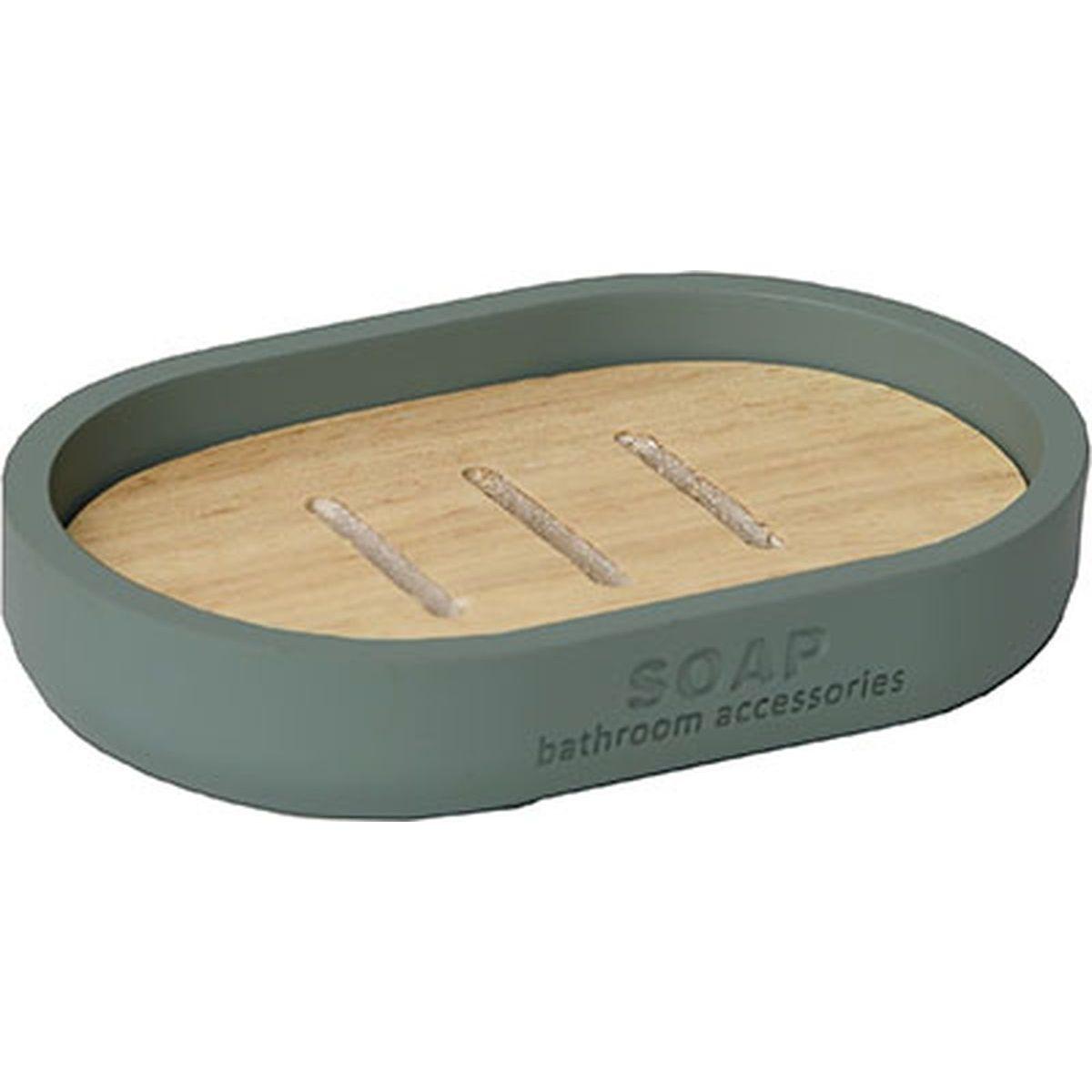 PORTE SAVON POLYRESINE KAKI BAMBOU