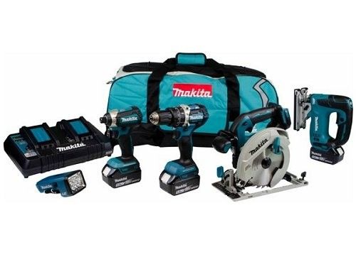 MAkita DLX5043PT 18V Li-ion Combiset 5-delig (3x5Ah accu's) in tas