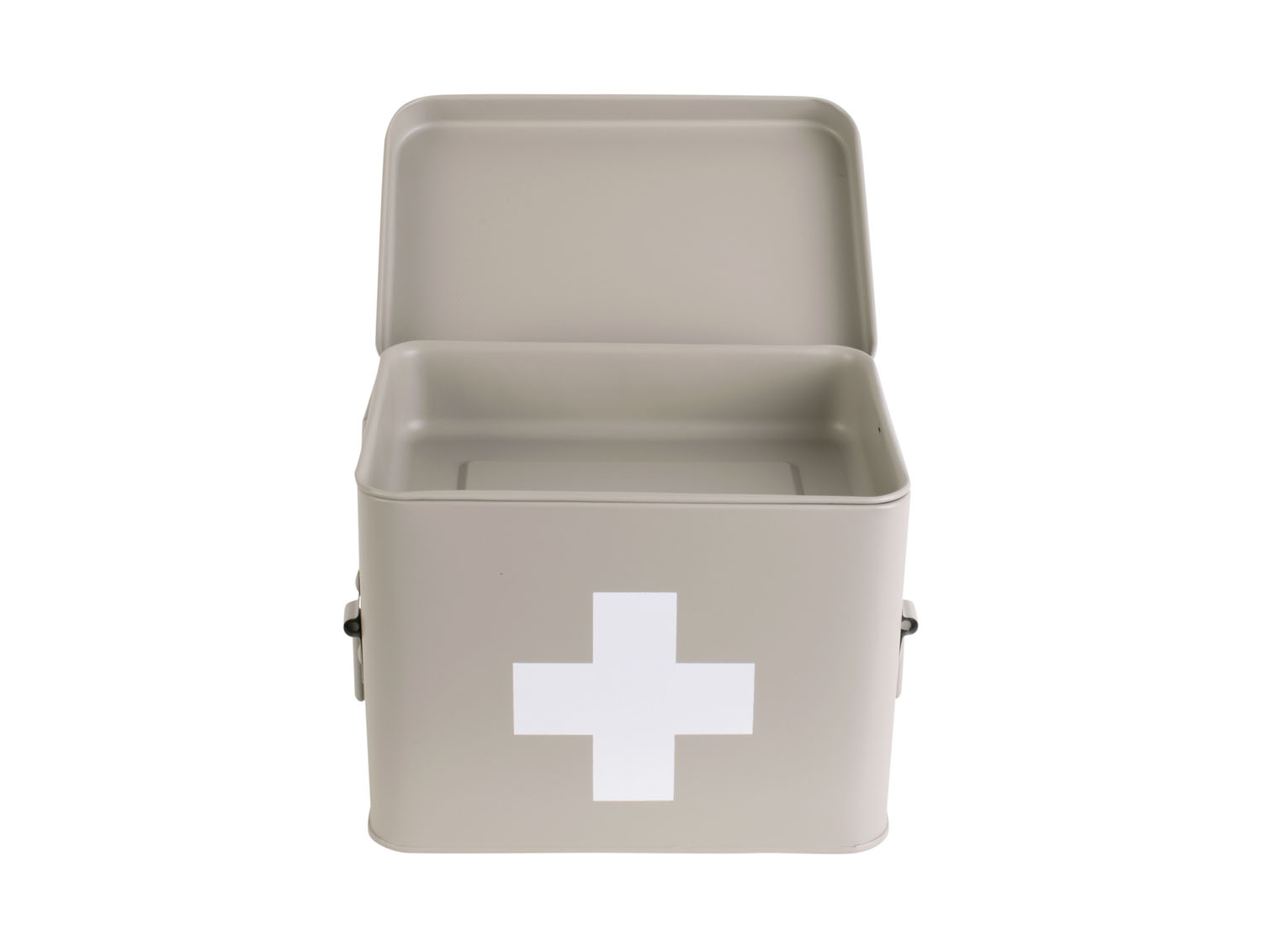 Medicine storage box medium metal matt warm grey