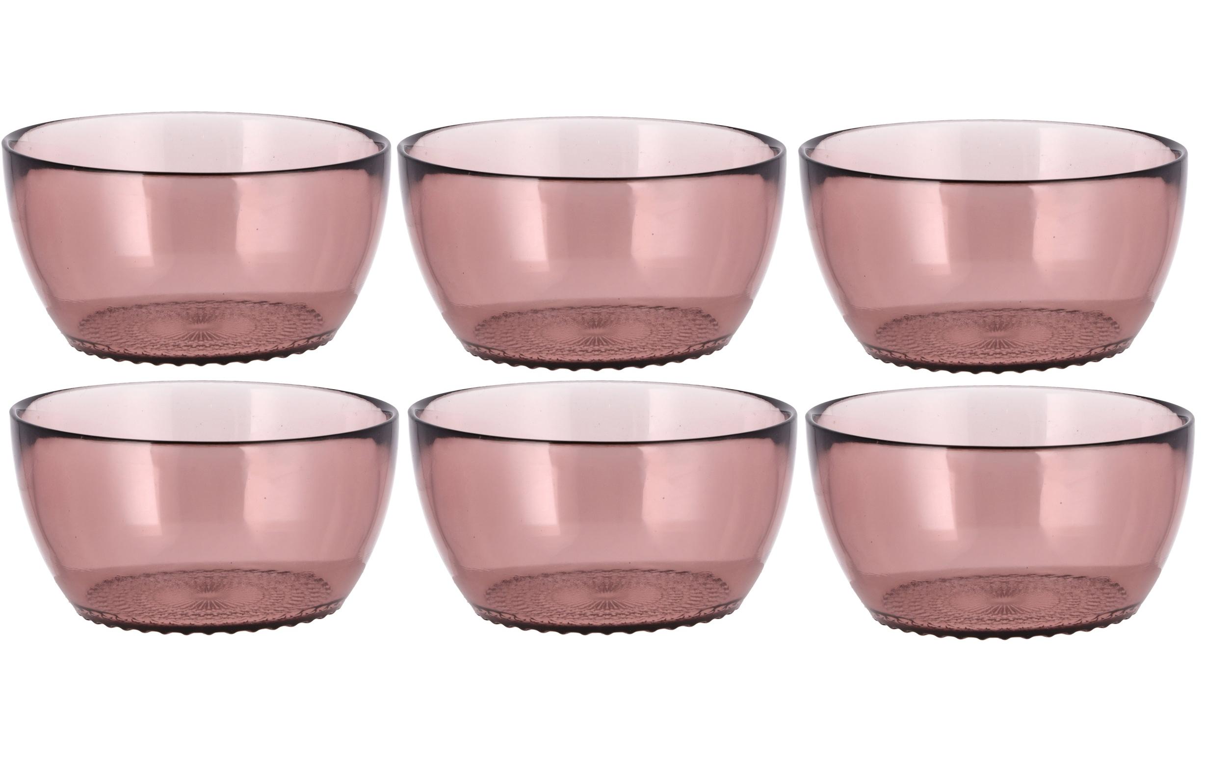 Schale Kusintha 12 cm, 6 Stück, PinkSchalen Set aus Glas