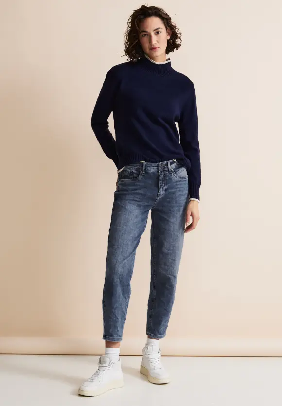 Loose Fit Balloonjeans - mid blue super washed