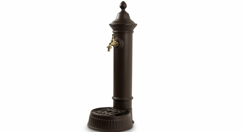 Fontaine de jardin aluminium marron 26x32x72cm