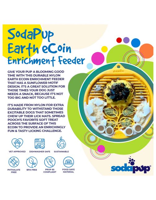 Sodapup Earth Ecoin - Hondenvoerbak - Ø13 cm Geel