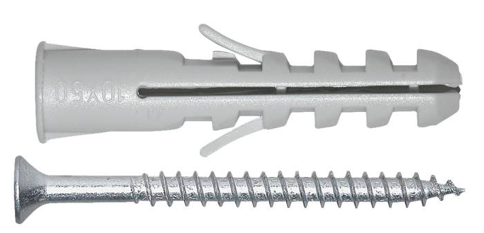 NKT Fasteners standarddybel m/skrue 5 x 25 mm 10 stk.