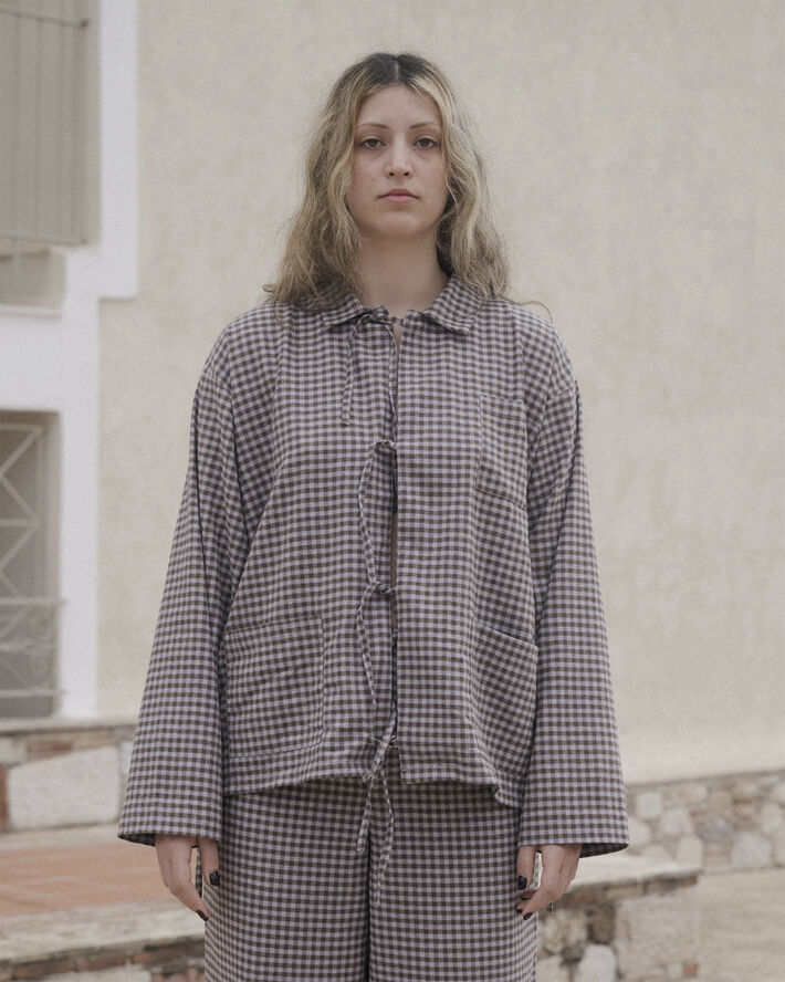BASERANGE LIMBER SHIRT Brown grey flannel