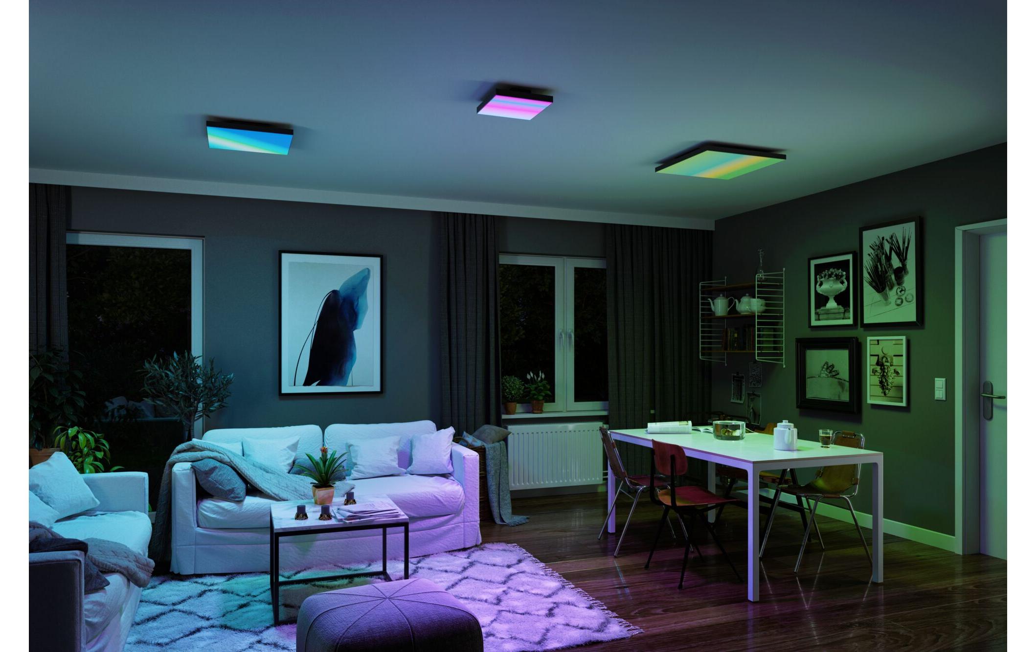 Deckenleuchte LED Panel Velora Rainbow, 13.2W, RGBW, SchwarzLED Panel