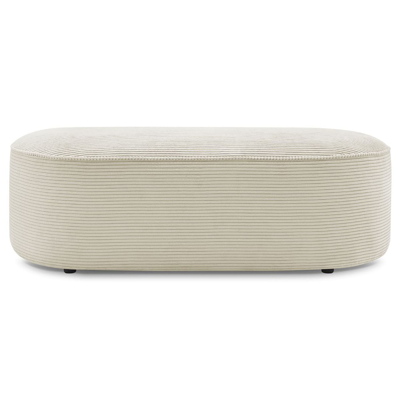 Bobochic Pouf pour canapé modulable en Velours côtelé Rousseau beige - 140x70x45 cm