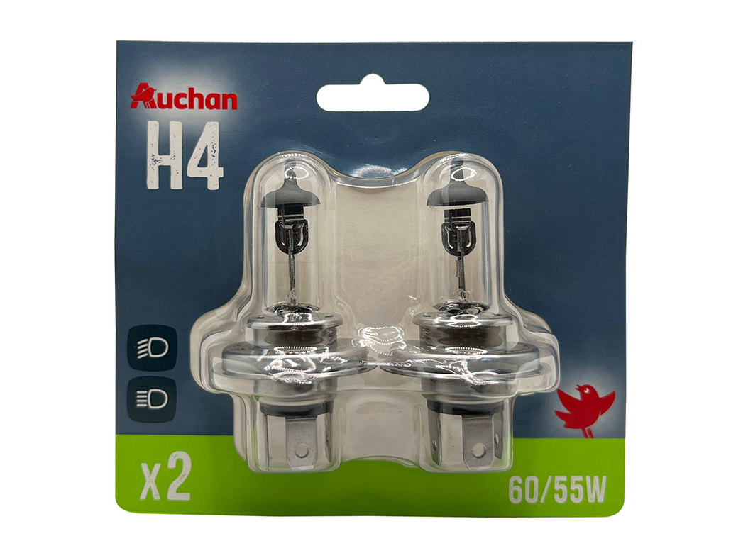 LÂMPADAS AUTO AUCHAN H4 12V 60/55W CONJUNTO DE 2 UNIDADES