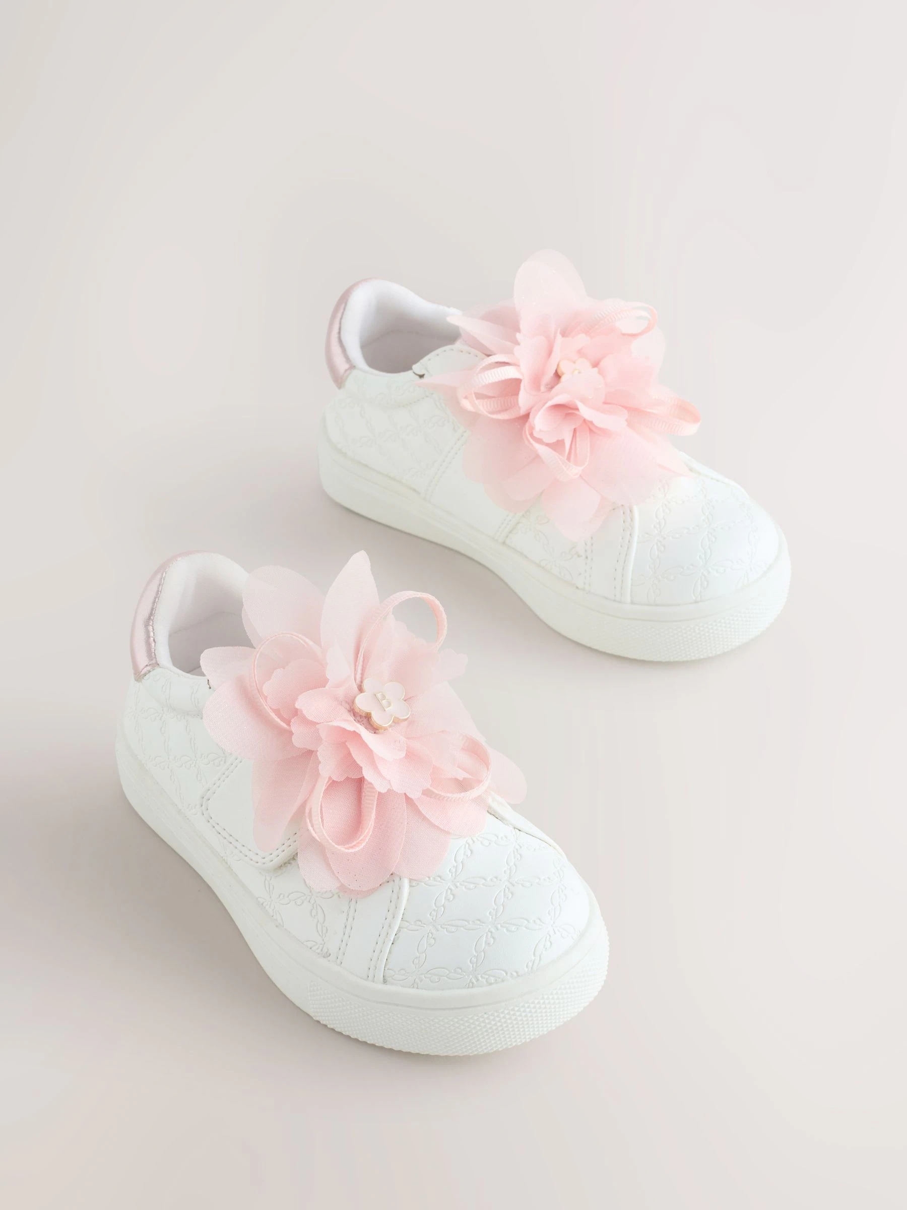 Off White - Baker by Ted Baker Girls Organza Corsage Trainers