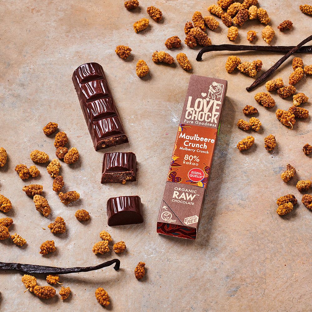LOVECHOCK Maulbeere Crunch 80% Kakao