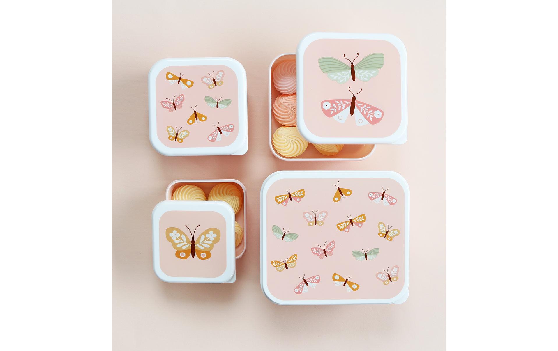 Lunchbox & Snack Box Set ButterfliesLunch- und Snackbox Set mit praktischem Spender