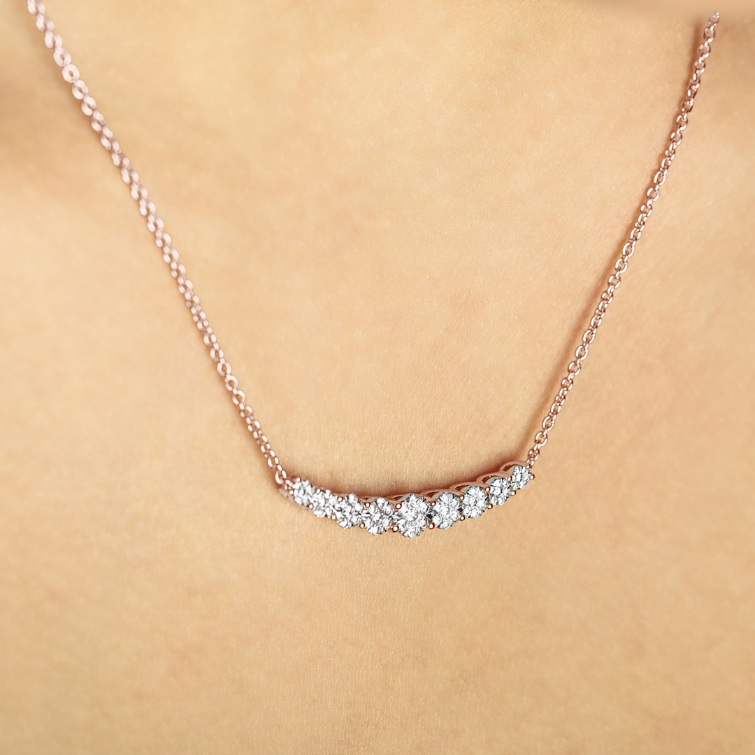 0.50 Karat Diamantencollier 750/18 K Roségold