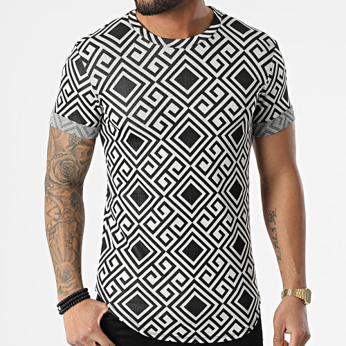 Tee Shirt Oversize UY813 Blanc Noir