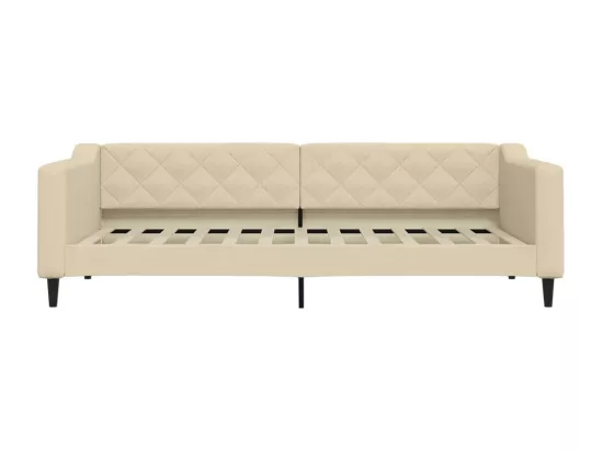 Lit de jour avec matelas crème 90x200 cm tissu