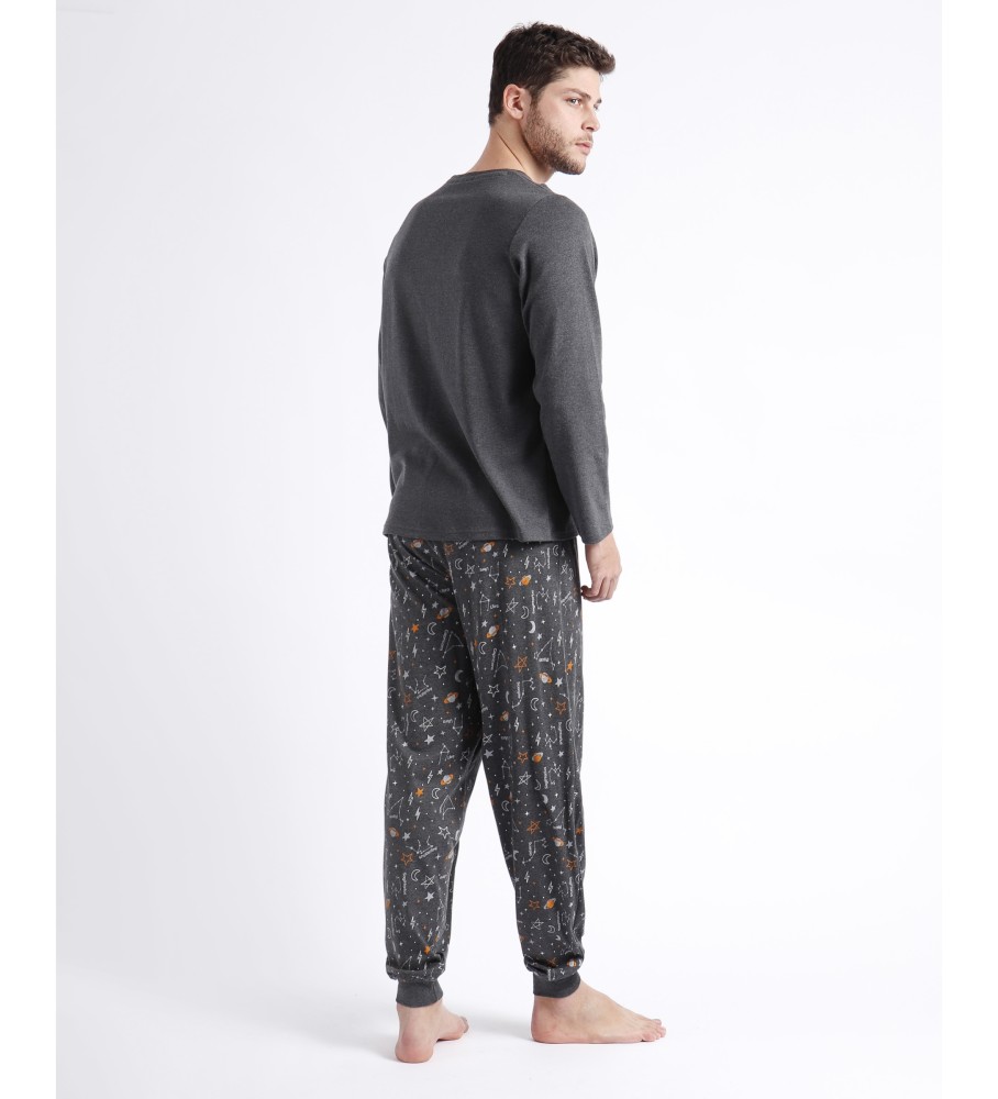 Pijama de manga comprida Admas Planet cinza