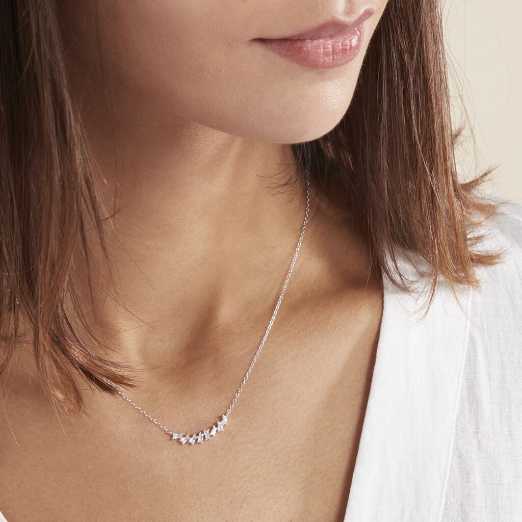 Collier Adonia Argent Blanc Oxyde De Zirconium