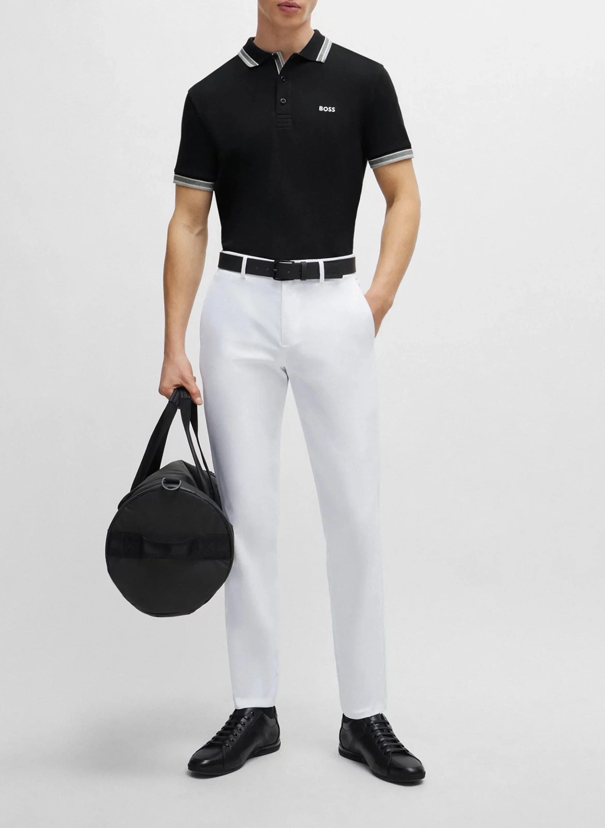 Polo regular fit en coton | Noir