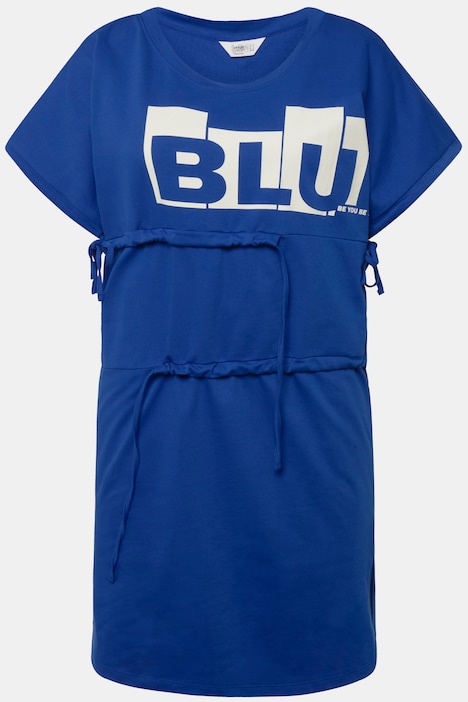 Long-Shirt, oversized, Schriftzug, Rundhals, Raffbänder