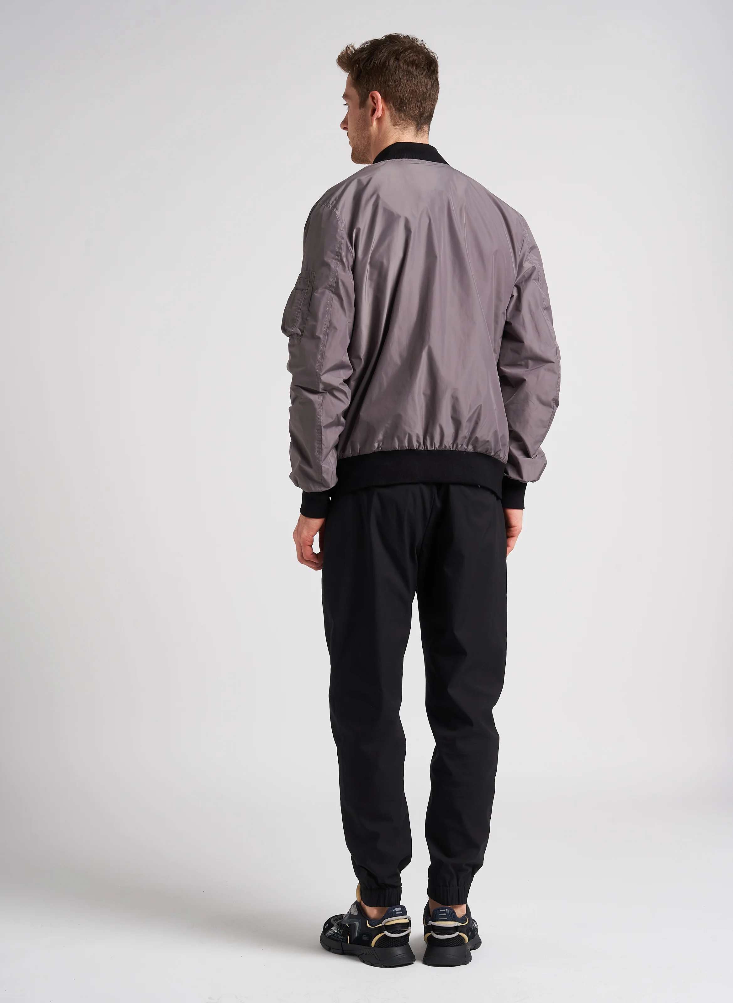 MA1 - Bomber col teddy regular-fit zippé | Gris