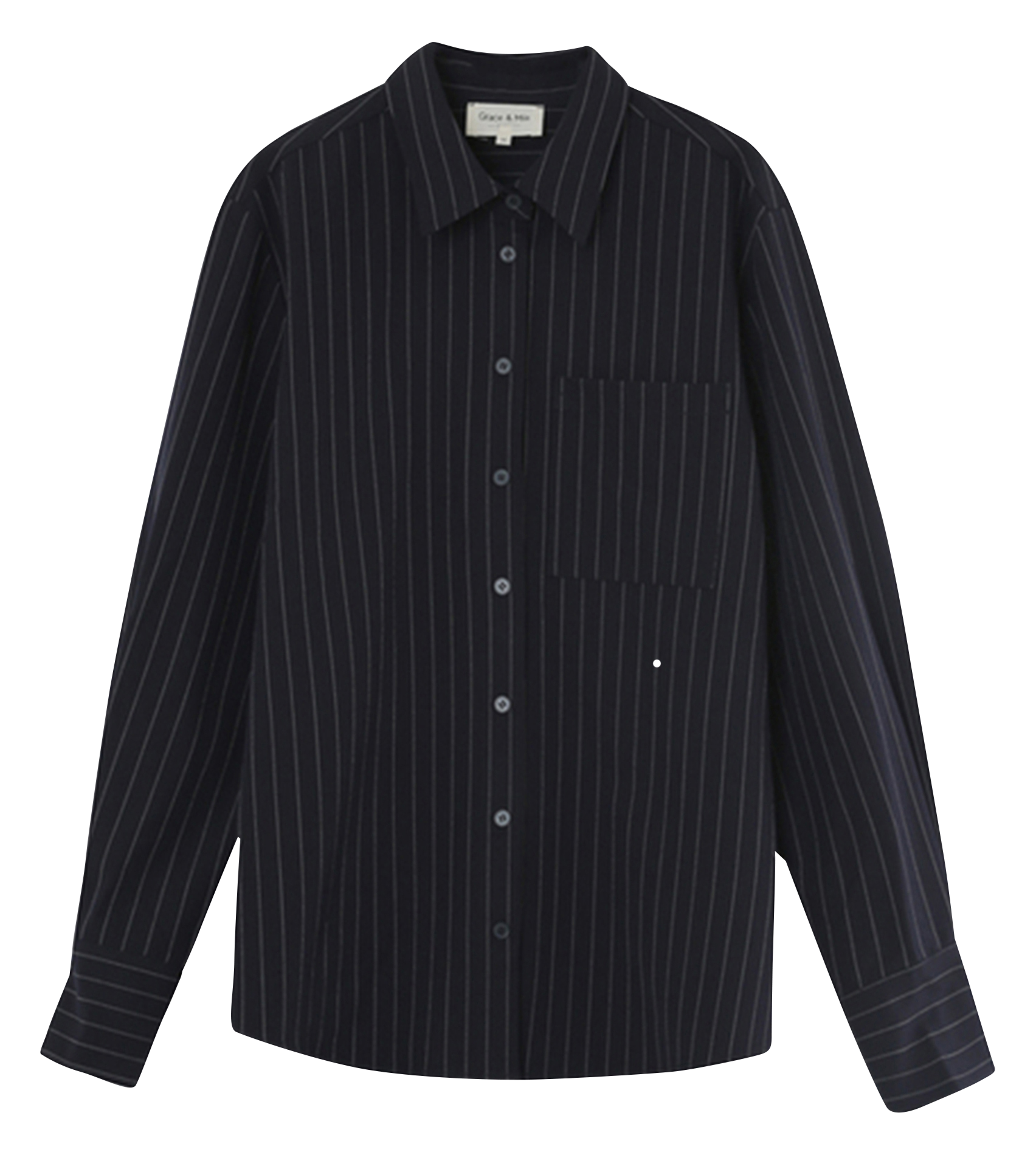 NAWELLE - Chemise col classique ample rayée | Bleu