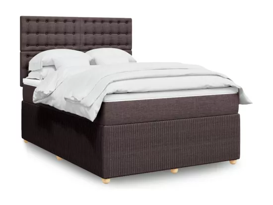 Sommier tapissier avec matelas Marron foncé 160x200 cm