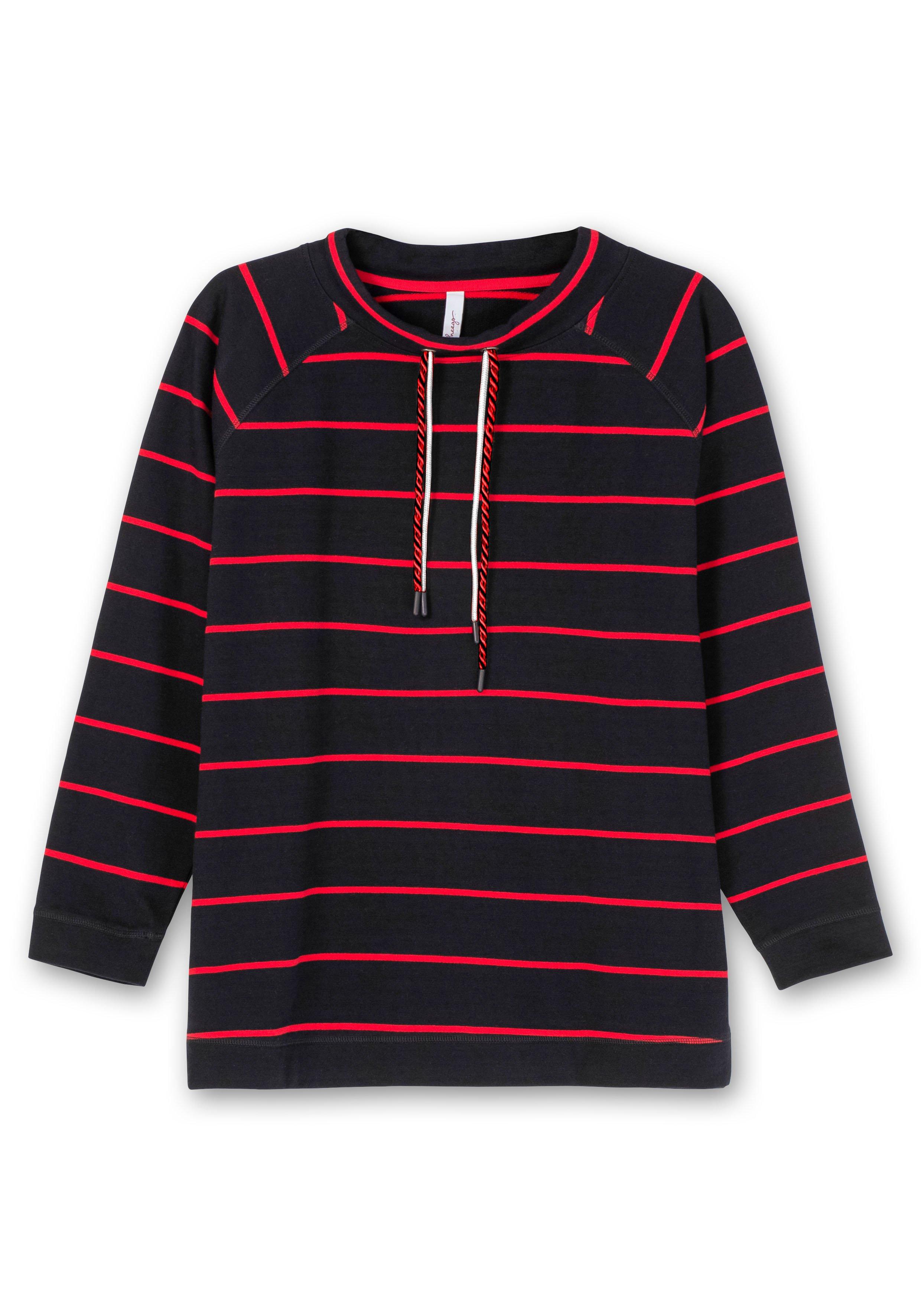 Gestreiftes Sweatshirt mit Stehkragen