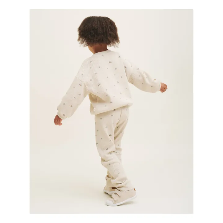 garbo&friends Sweat Fleuri Gaufré | Ecru