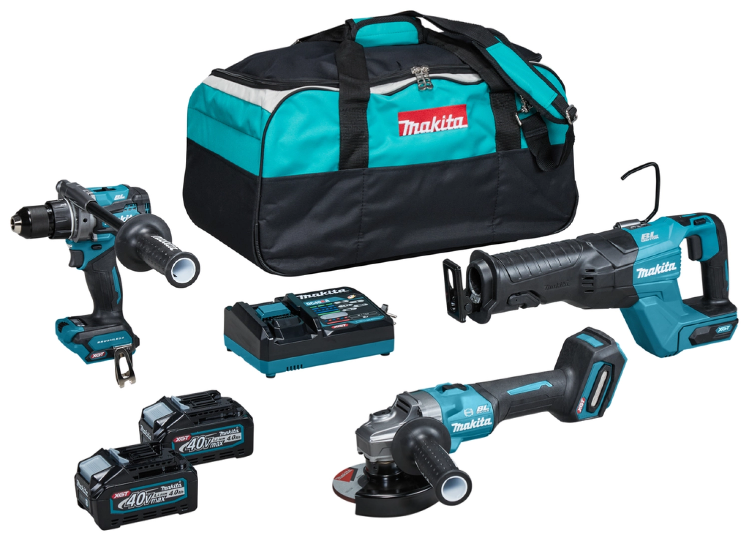 Makita DK0159G301 XGT 40V Max Li-ion accu 3-delige combiset (2x 4.0Ah accu) in tas