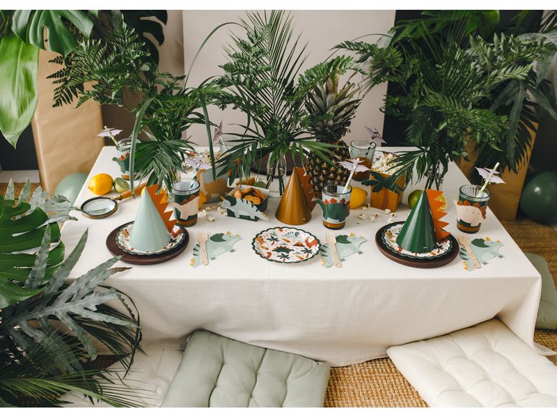 Partydeco Einwegteller Dinosaurier 6 Stück Pappteller für Kindergeburtstag