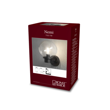 Konstsmide wandlamp Nemi zwart E27