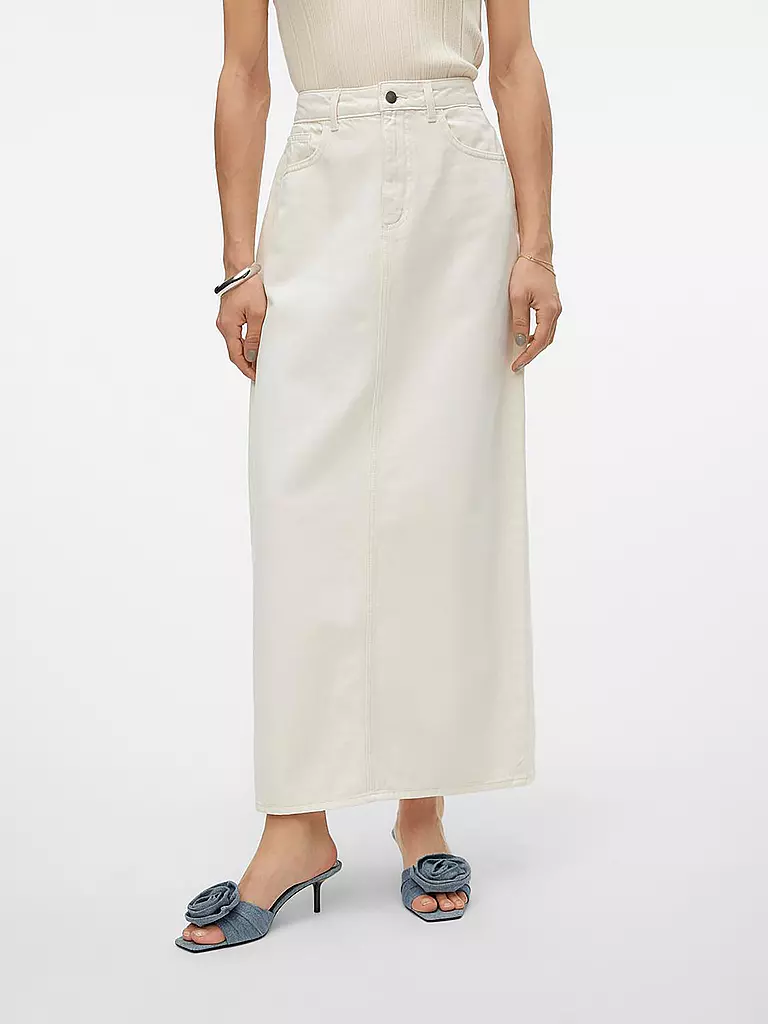 VERO MODA Highwaist Jeansrock VMGRACIA creme