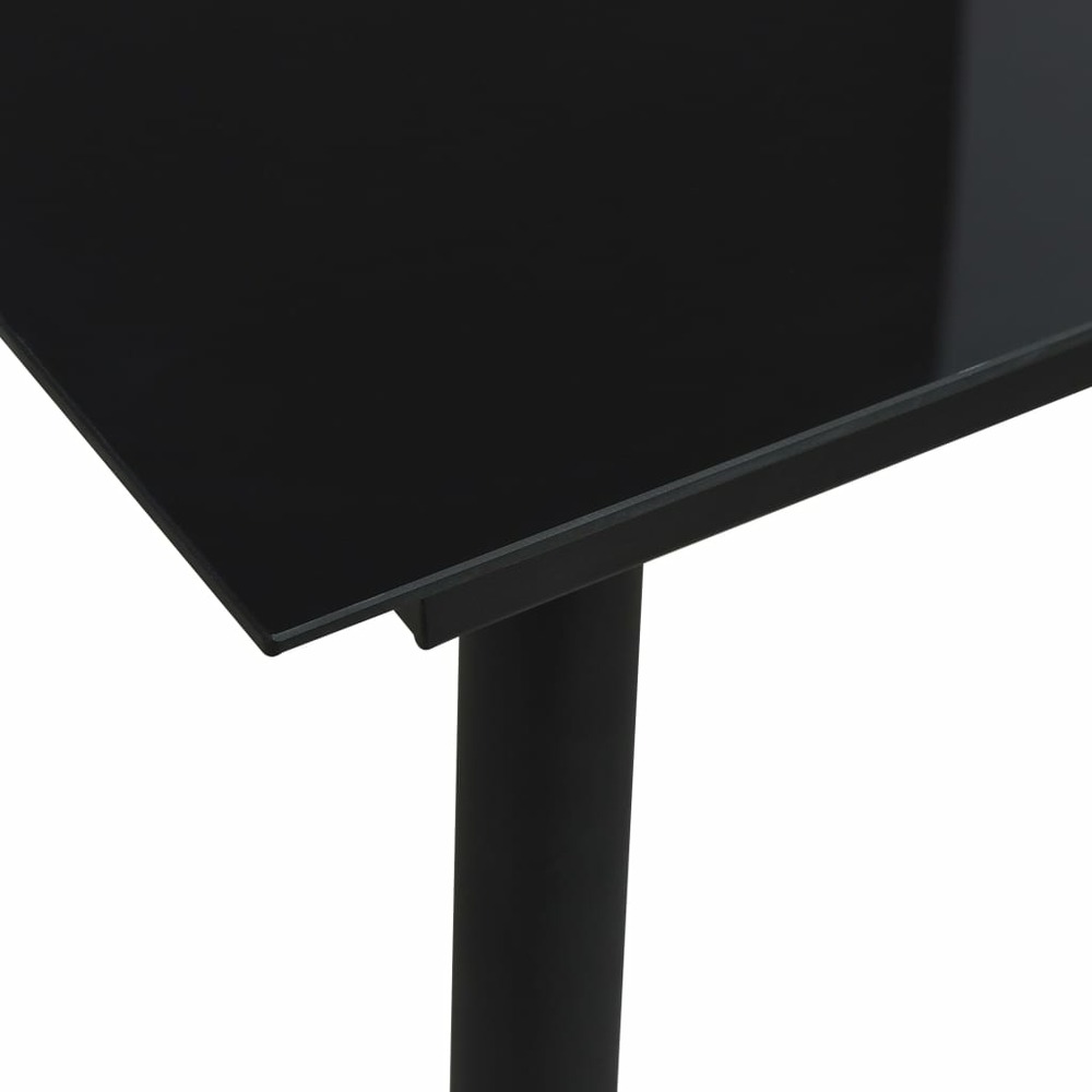 Mobilier à dîner d'extérieur 5 pièces corde en coton et acier noir