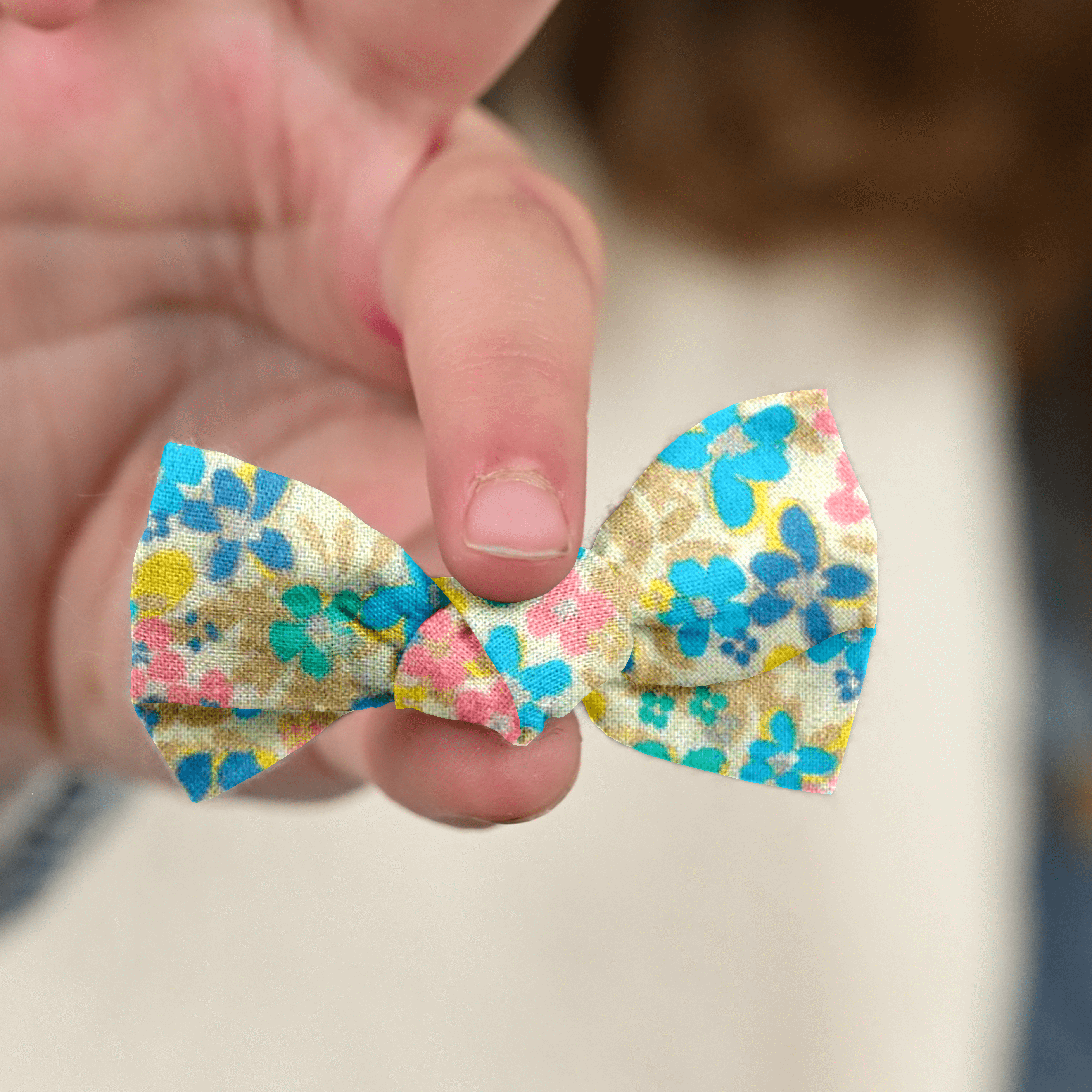 Barrette Petit Noeud Pâquerette Vintage