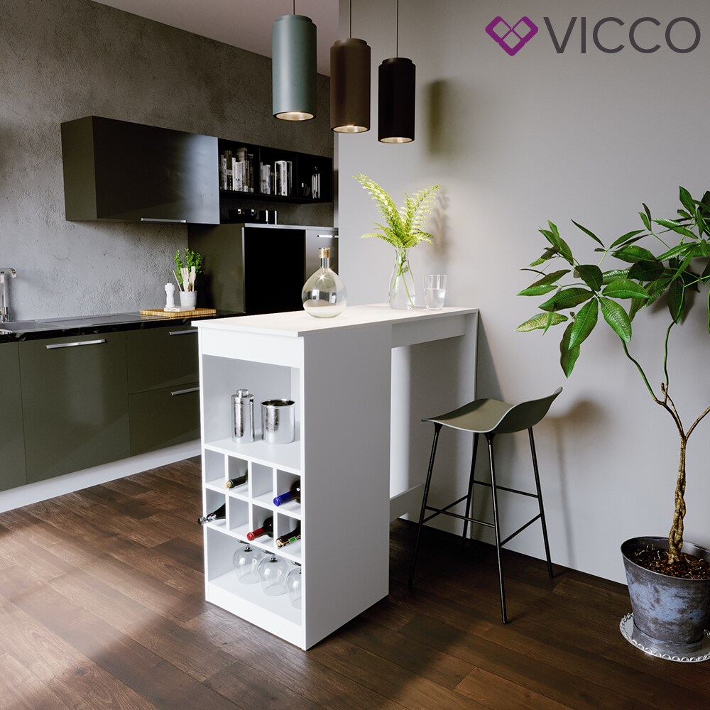 VICCO Bartisch ROSS Weiß Bartresen Stehtisch Tresentisch Bistrotisch Tisch
