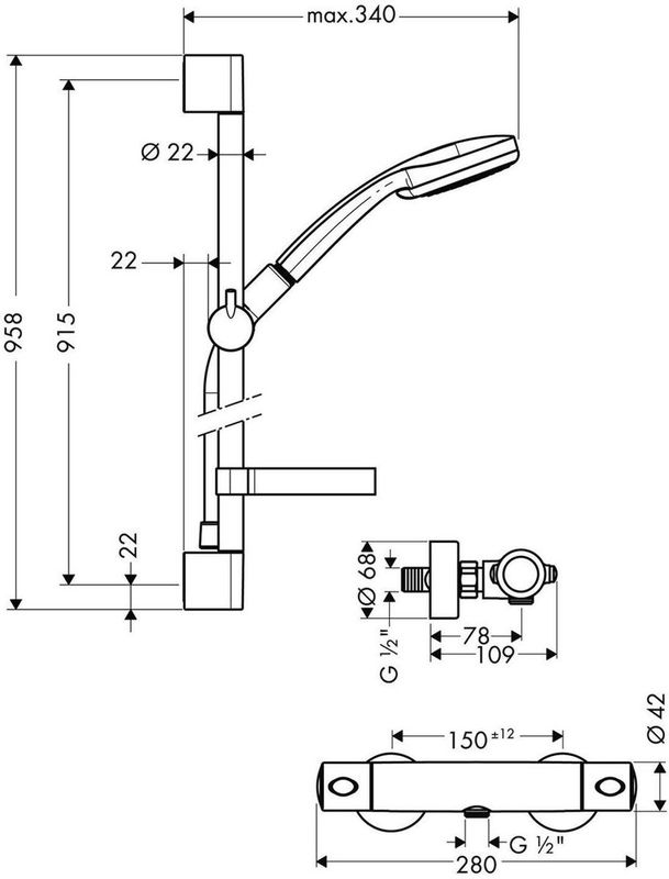 Hansgrohe - Croma - Douchekop - 100 mm - Zwart - Kunststof