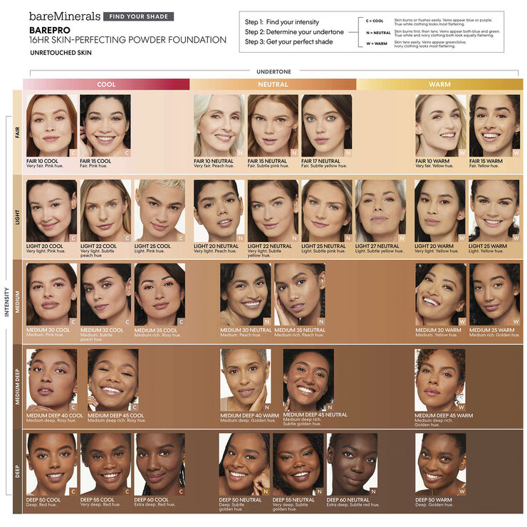 Bareminerals BarePro 16HR Skin-Perfecting Powder Foundation deep 55 neutral 8. 0 GR