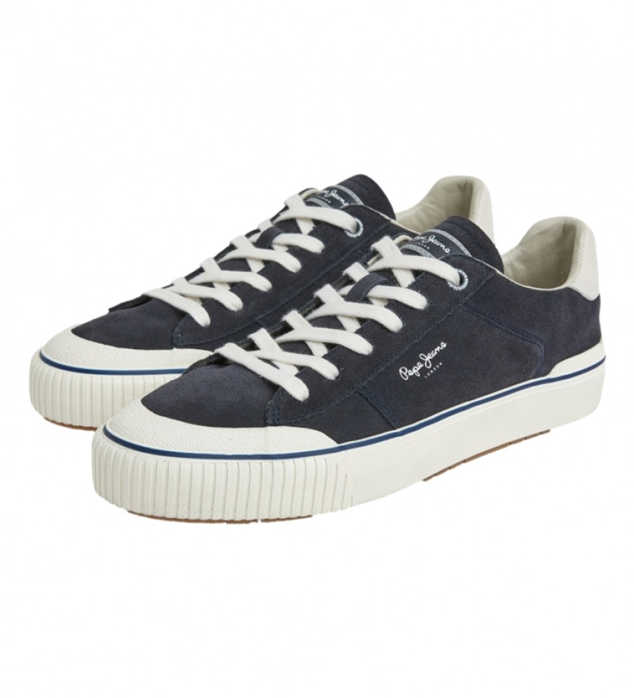 Tênis Pepe Jeans Ben Overdrive de couro azul-marinho