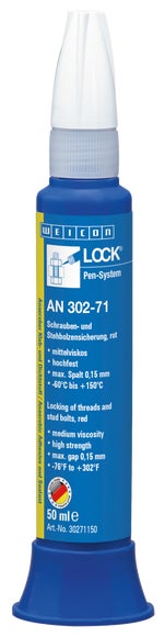 WEICONLOCK® AN 302-71 Schroef- en stiftborging | Hoge sterkte | 50 ml | Rood