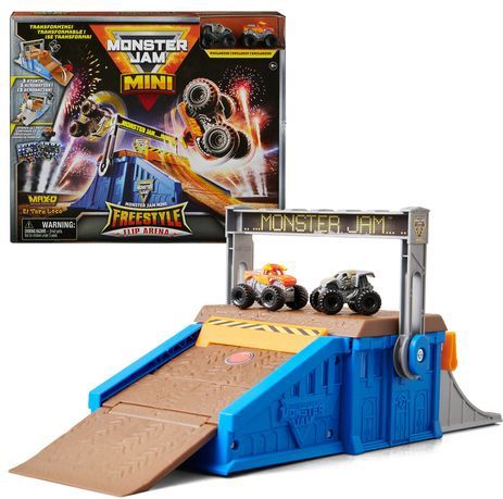 Monster Jam - Mini Freestyle Flip Arena - Speelset - Inclusief 2 Minitrucks