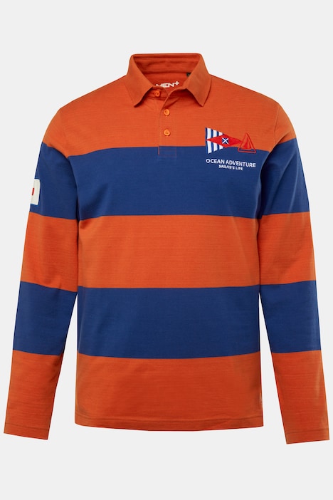 Men+ Poloshirt, Langarm, Ringel-Piqué, bis 8 XL