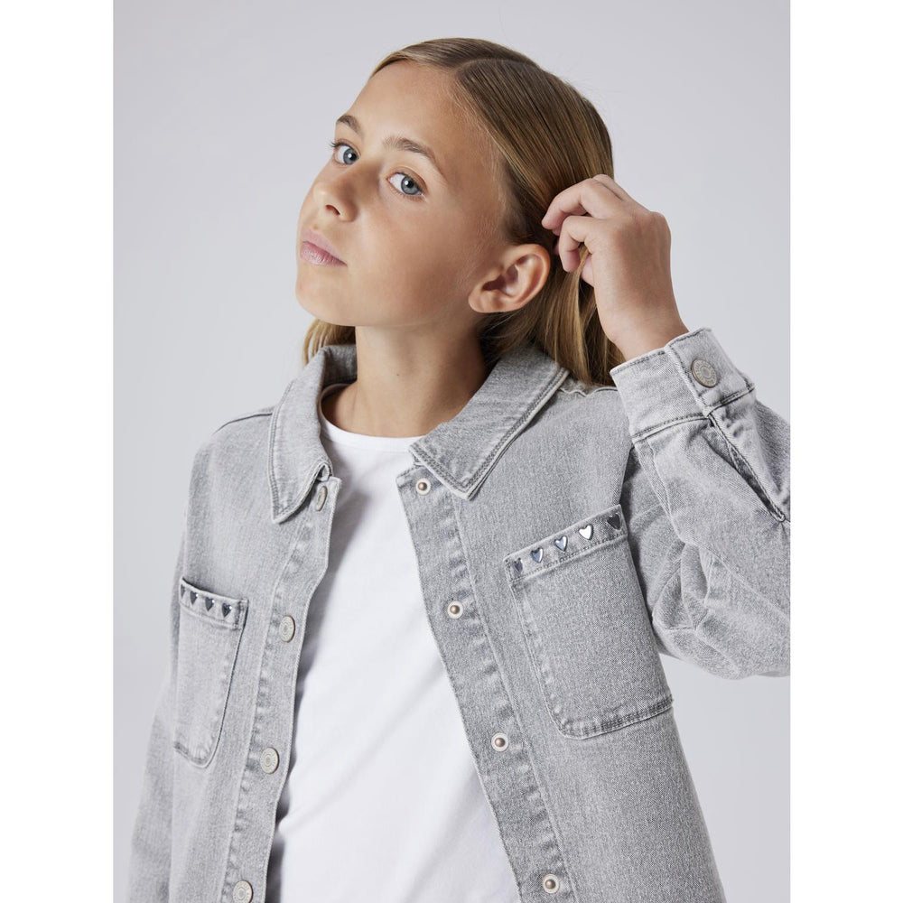 Køb Name It Light Grey Denim Heart Studs Nkfeverlyn Dnm Schaket 5503-Ya N