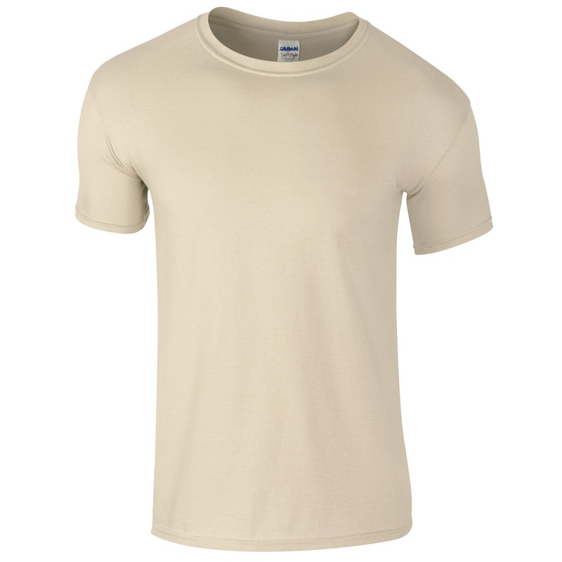 Camiseta básica de manga curta macia, 100% algodão grosso, Gildan