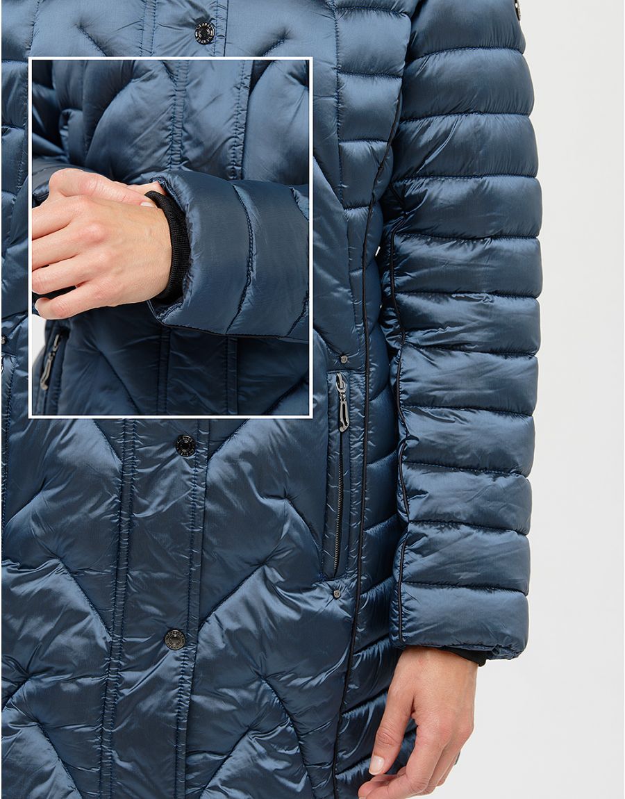 Doudoune longue bleu