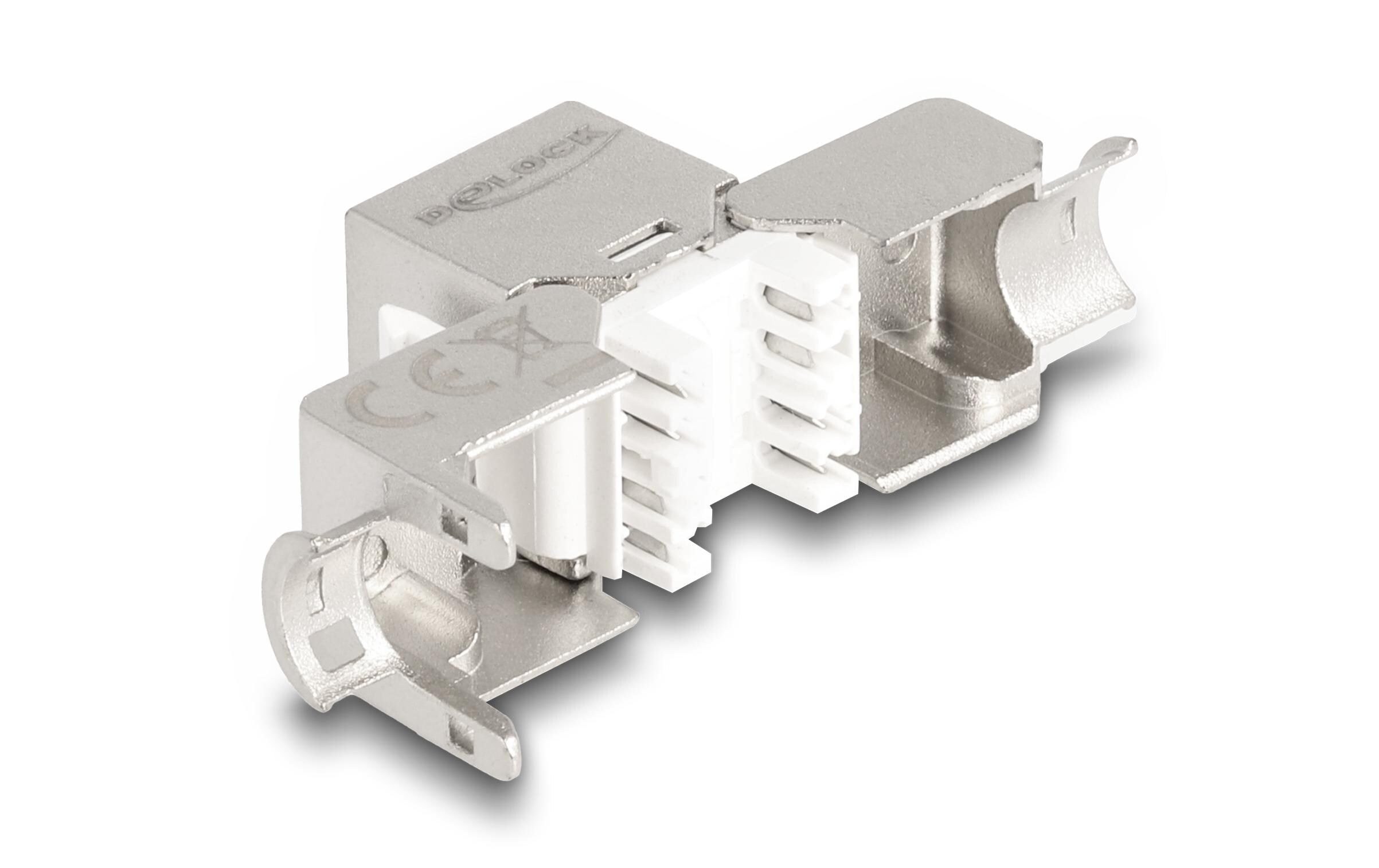 Keystone-Modul RJ45 zu LSA Cat.6A Slim werkzeugfreiDelock Keystone Modul RJ45 Buchse zu LSA Cat.6A Slim werkzeugfrei